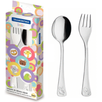 Jogo de Talheres Infantil Tramontina Aço Inox 2 Peças Prata