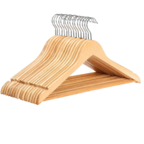 Kit 15 Cabides De Madeira Reforçado Com Gancho Giratório Closet