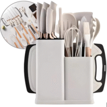 Kit 19 Peças Silicone Antiaderente para Cozinha Branco