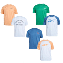 Kit 2 Unidades Camisa Infantil Reebok de Natação UPF50 + Camiseta Rash Guard Secagem Rápida Proteção Solar UV