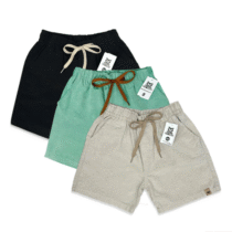 Kit 3 Bermudas Linho Infantil Premium