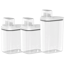 Kit 3 Dispenser Lavanderia Flow Alvejante Amaciante Sabão Cor Branco