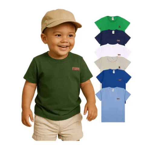 Kit 4 Camiseta Manga Curta Bebê 100% Algodão