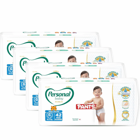 Kit 4 Pacotes Fraldas Personal Baby Premium Pants G 42 Unidades cada