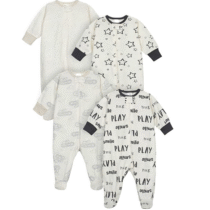 Kit 4 Pijamas para Bebês e Crianças Pequenas Onesies Brand – Importado