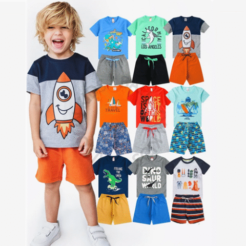 Kit 5 Conjuntos Roupas Menino Sortido Ballon Kids