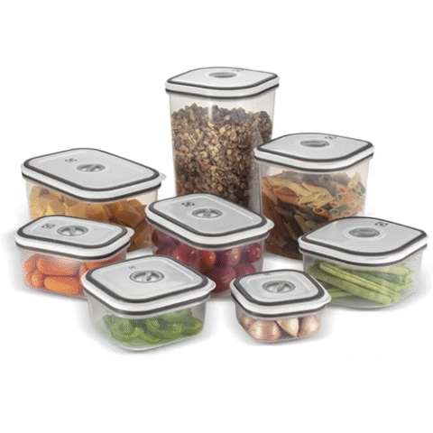 Kit 8 Potes Herméticos de Plástico Electrolux Cinza