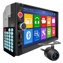 Kit Central Multimídia DVD 2 Din Universal MP5 + Câmera De Ré Black