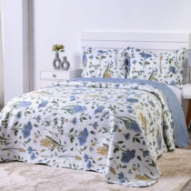 Kit Colcha Cobre Leito Casal Bouti Dupla Face Estampado 3 Peças