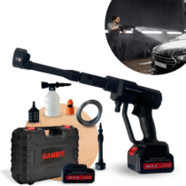 Kit Lavadora de Alta Pressão Portátil Gambit 21V + Bateria Recarregável + Acessórios e Maleta