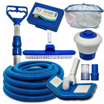 Kit Limpeza Piscina Completo Fibra Vinil Acessorios Aspirador Peneira