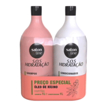 Kit Salon Line Shampoo e Condicionador SOS Hidratação 1L cada