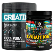 Kit Soldiers Nutrition 1 Creatina 300g +1 Pré Treino Evolution 300g