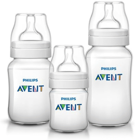 Kit Triplo Mamadeira Anti-Colic Philips Avent 125ml + 260ml + 330ml Transparente