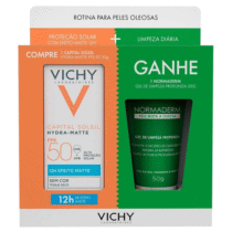 Kit Vichy Protetor Solar Hydramatte 30g + Gel de Limpeza Normaderm Gelito 50g