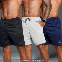 Kit 3 Shorts Futebol Bermuda Esporte Masculina .MM