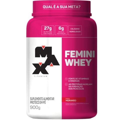 Max Titanium Femini Whey 900g Morango