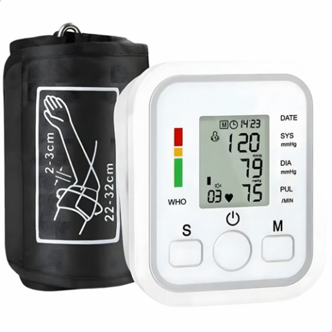 Medidor de Pressão Arterial Digital Automático de Braço com Voz em Português Portátil
