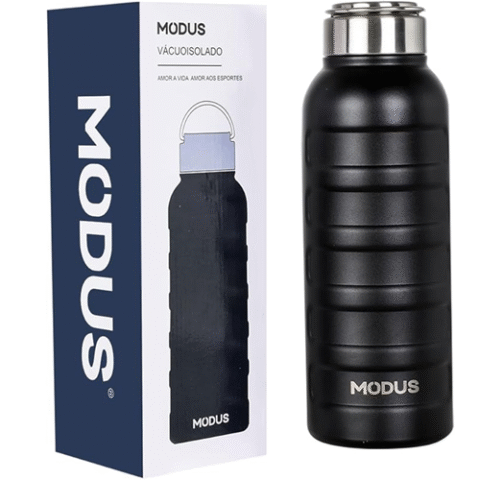 MODUS Garrafa de Água Térmica Esportiva Academia Isolada a Vácuo Aço Inox 1L