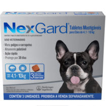 NexGard Pack 3 tabletes Antipulgas e Carrapatos para Cães de 4,1 a 10kg