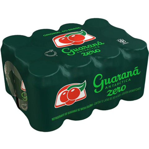 Pack 12 Unidades Refrigerante Guaraná Antarctica Zero Lata 350ml