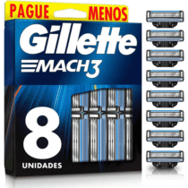 Pack com 8 Refis Para Barbear Gillette Mach3