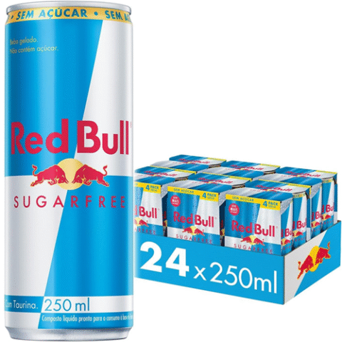 Pack de 24 Latas Energético Red Bull Energy Sem Açúcar 250ml