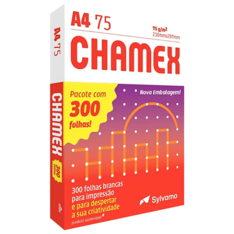 Pacote Papel Sulfite Chamex A4 75g 300 Folhas