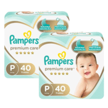 Pampers 2 Pacotes Fraldas Premium Care P 40 Unidades