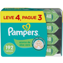 Lenços Umedecidos Pampers Aroma de Aloe Vera 192 Unidades