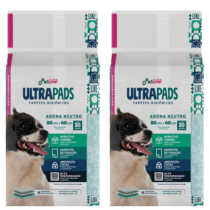 PetLike 2 Pacotes Tapete Higiênico Cães Ultra Pads Natural 80cm x 60cm 30 Unidades cada