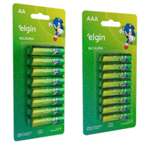 Pilha Alcalina AAA ou AA Elgin Com 16 Unidades