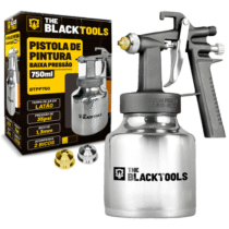 Pistola De Pintura Ar Direto The Black Tools 2 Bicos 750ml