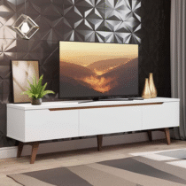 Rack para TV até 75″ Madesa Reims 2 Portas 1 Gaveta – Branco