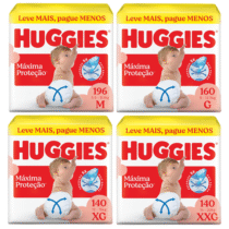 Pacotão Fralda Huggies Máxima Proteção M/G/XG/XXG