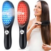 Escova Massageadora com Laser 4 em 1 – Tratamento Capilar e Antiqueda