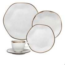 Aparelho de Jantar e Chá Ryo Maresia 20 Peças em Porcelana Oxford