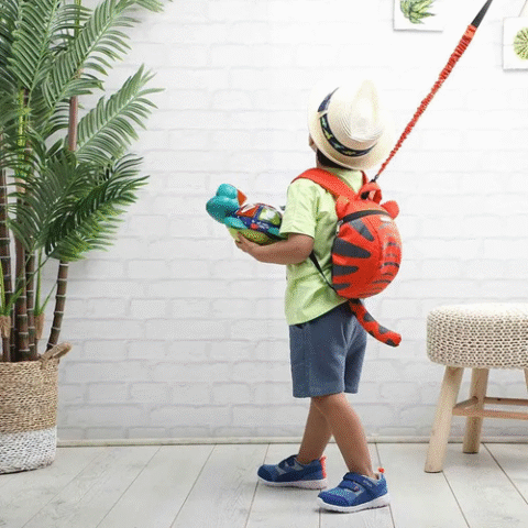 Mochila Com Guia Infantil Tigre Laranjado