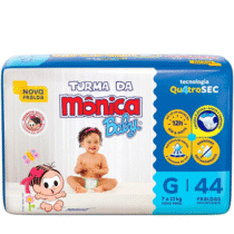 Fralda Turma da Mônica Baby Mega G 44 Unidades