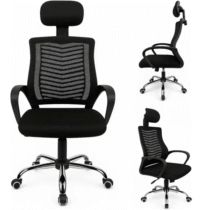 Cadeira de Escritório Ergonômica Ajustável com Apoio de Cabeça