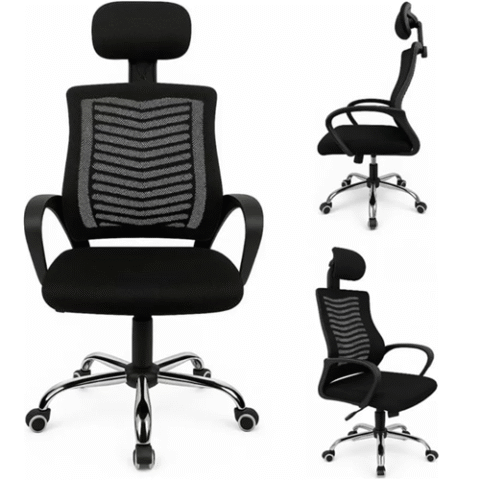 Cadeira de Escritório Ergonômica Ajustável com Apoio de Cabeça