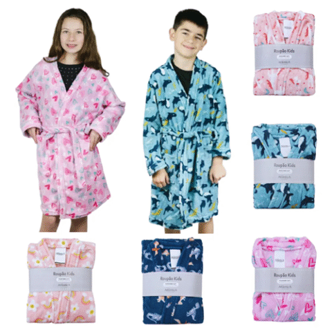 Roupão de Banho Atlântica Kids Microfibra