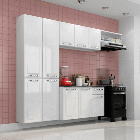 Cozinha Compacta Itatiaia Amanda Em Aço 4 Peças Branca