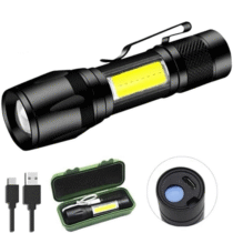 Mini Lanterna Tatica Led Alumínio Super Forte Recarregavel USB