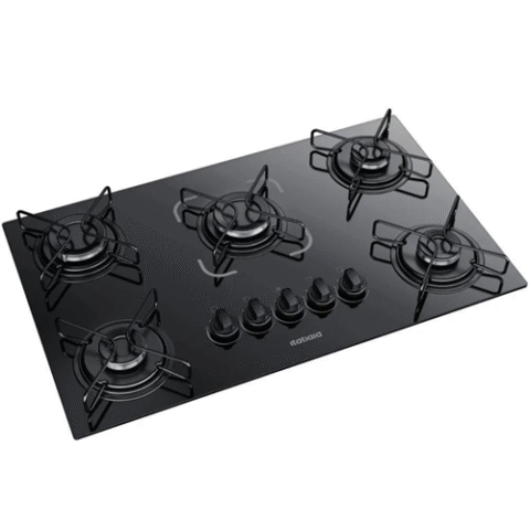 Cooktop Itatiaia Essencial 5 Bocas Mesa Vidro Preto Bivolt Preto