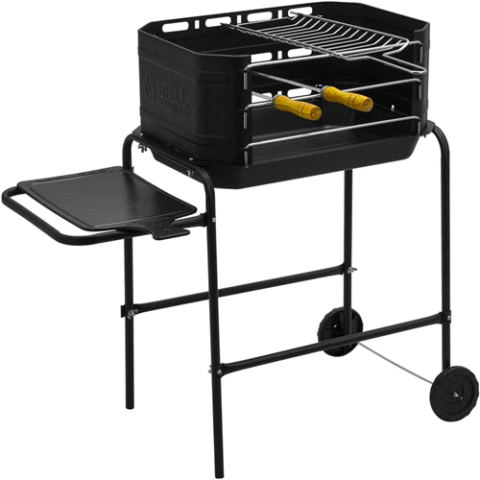 Churrasqueira Móvel Portátil A Carvão Com Rodinhas Pro Tork Preto Grill Machine