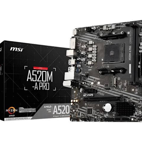 Placa Mãe Msi A520m-a Pro Amd Am4 Matx Ddr4 Preto