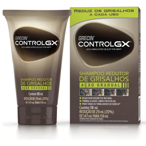 Shampoo Redutor de Grisalhos Grecin Control GX Para Todas os Tons Cabelo 118ml