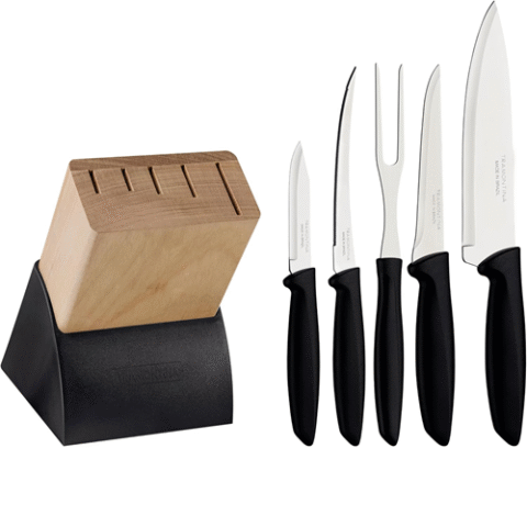 Jogo Facas 6 Peças Plenus com Cepo Tramontina Cutelaria