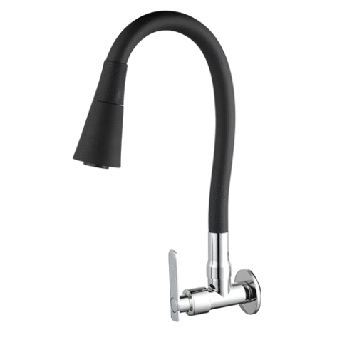 Torneira Preta Flexível Para Parede Gourmet 2 Jatos